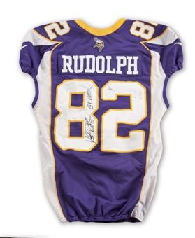 2012 Kyle Rudolph Minnesota Vikings Game Worn and Signed Home Jersey (PSA/DNA NFL COA)